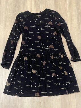 BCBGirls long sleeve cotton DRESS Large 8 10 heart star